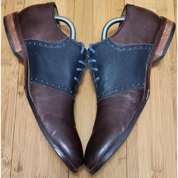 Cole Haan Williams Saddle II 4 Eyelet Oxford Blue Brown Shoes C21808 Men's 10.5 - Picture 6 of 11
